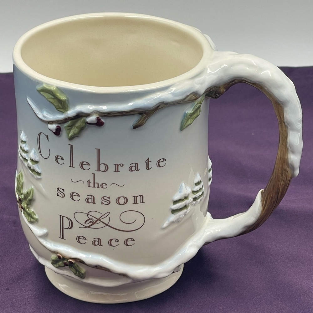 Grasslands Road: 3D Coffee Mug  “Celebrate the Season of  Peace" Winter Scenery
